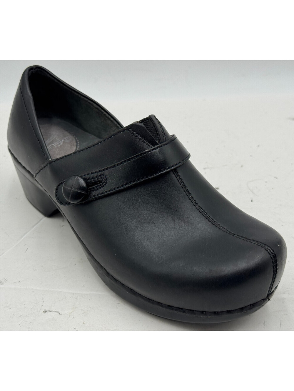 Dansko Solstice Womens Clogs 7.5-8 Black Leather Casual Slip On Shoes 9815020200